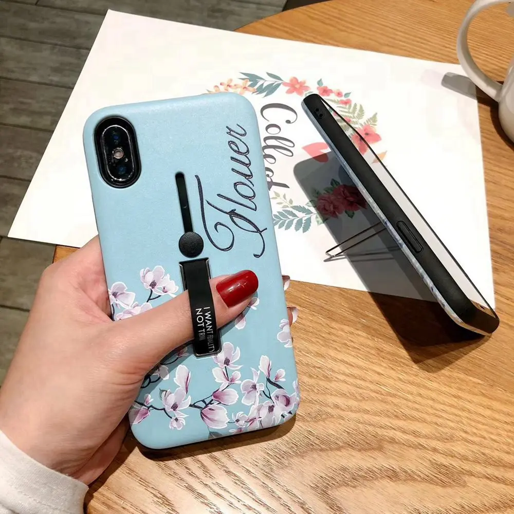 KISSCASE Винтажный чехол для телефона с цветами iPhone 7 X XS MAX XR держателем iphone 8 6 6S Plus