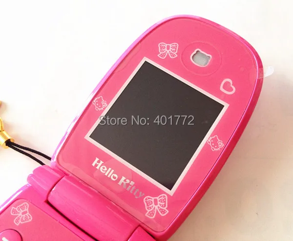 2 батареи флип hello Kitty сотовые телефоны W88 Роскошная Музыка флэш-светильник мини девочка леди детский, для мобильного телефона H-mobile W88