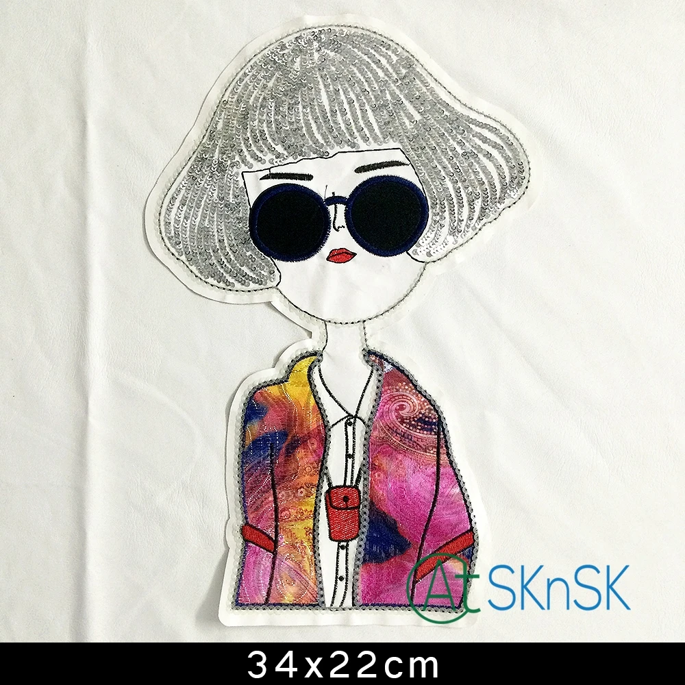 100pcs 34*22cm Sequin wiping ultra-stylish woman Patch DIY accessory Applique Clothes Patch/Large fabric sticker DHL shipping | Дом и сад