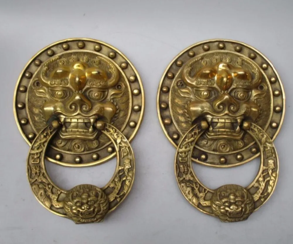 

Аксессуары для рукоделия, 1 пара, китайская ручная работа, большая латунная дверь в стиле Knocker 003