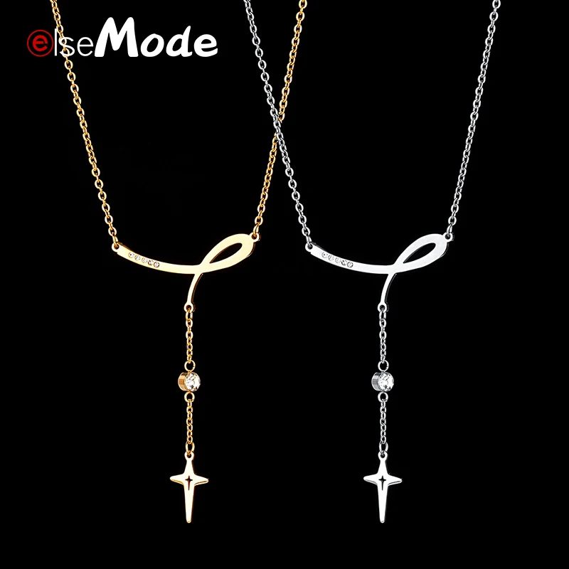 ELSEMODE христианский Иисус крест фианит камень стетофон подвеска ожерелье для