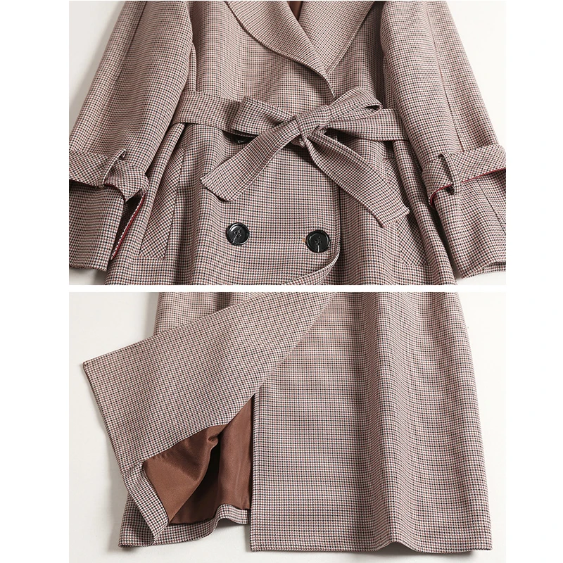 Blufour/Новое поступление женский весенний двубортный Тренч с отложным воротником