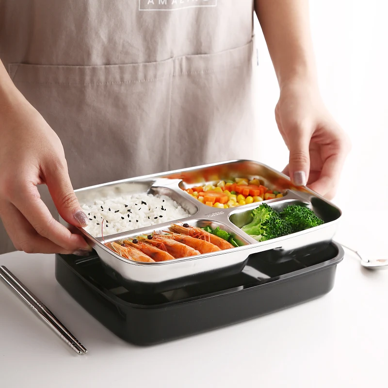 Oneisall Bento Ланч-бокс кухонный пищевой контейнер из нержавеющей стали Пластиковый 1200 мл ланчбокс для детей с подогревом Ланч японский стиль