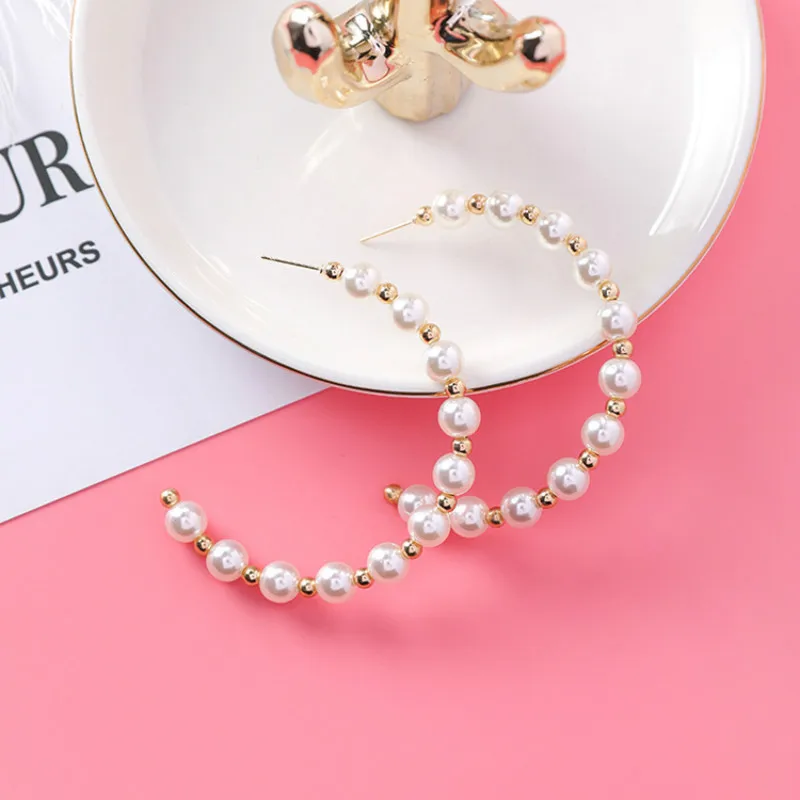 Женские серьги кольца с полузакругленными ушками SHIFEEL новые корейские простые