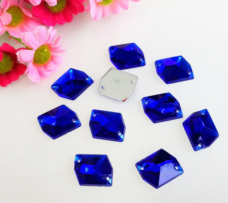 50 шт. 14x17 мм 17x22 мм Форма льда высокое качество акрил пришить стразы с двумя отверстиями, diy/аксессуары для одежды - Цвет: Royalblue