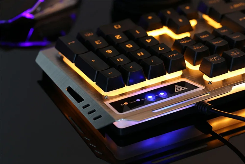 Игровая клавиатура Механическая клавиатура и мышь V1 104 ключ USB проводной RGB светодиодный Backl геймерская мышь и клавиатура Комплект для дома и офиса