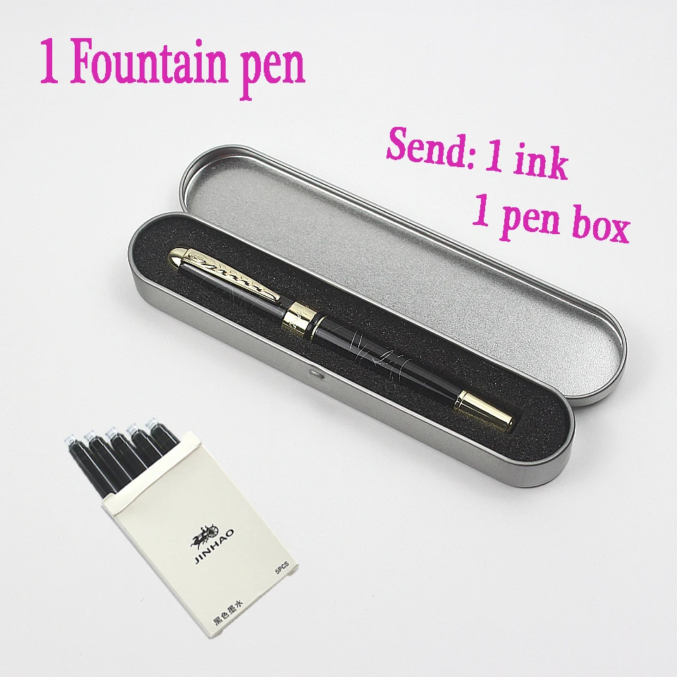 Благородный металлический Роскошные перьевая ручка и шариковая высокое