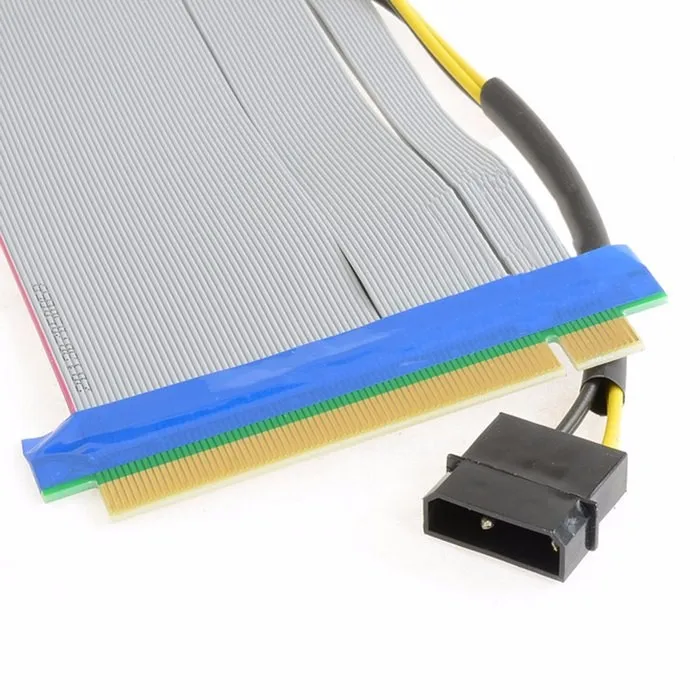 Riser PCI-E x16 pcie pci Express 16X to 16x Extender Card с Molex IDE адаптером питания и ленточным кабелем 20 см