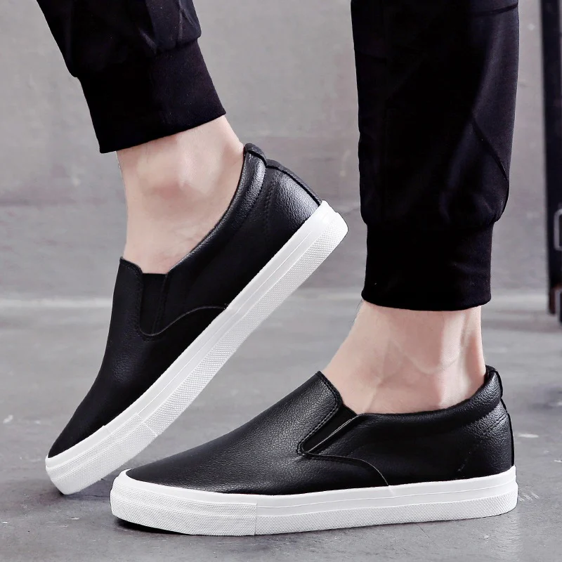 DG&ampOE Men's Slip On Casual Boat Shoes Autumn Man PU Leather Sneakers Male Thick Heels Platform Adults Height Increasing Flats | Обувь
