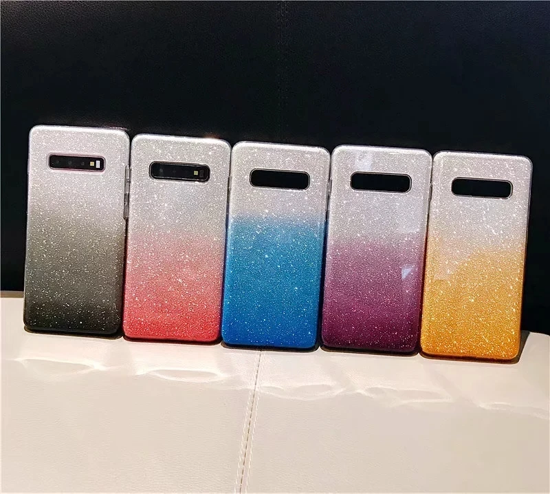 Роскошный Жесткий ПК + Мягкий ТПУ чехол для Iphone 11 XR XS MAX X 8 7 6 S10 Note 10 Pro 9 S8 Bling 3 в 1