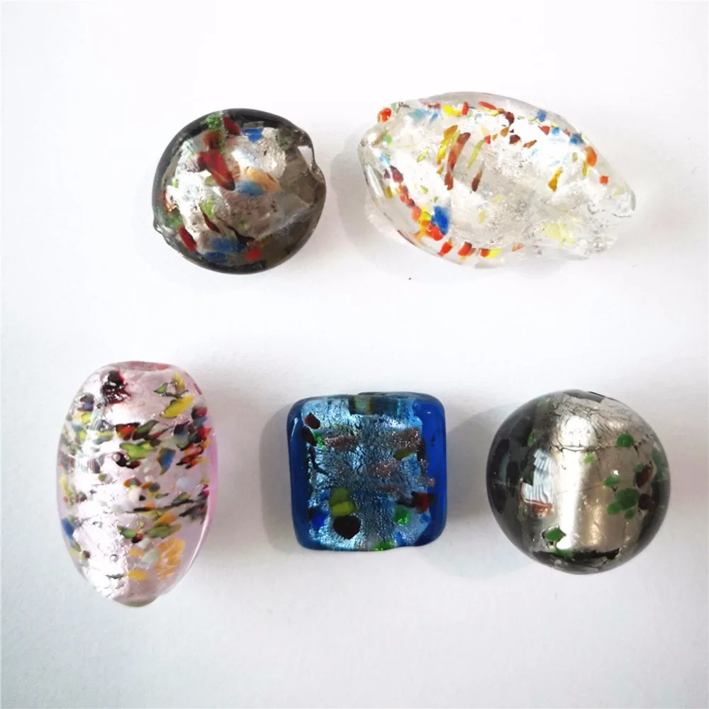 Inventory handling 100 pieces glass foil beads lampwork stocklots | Украшения и аксессуары