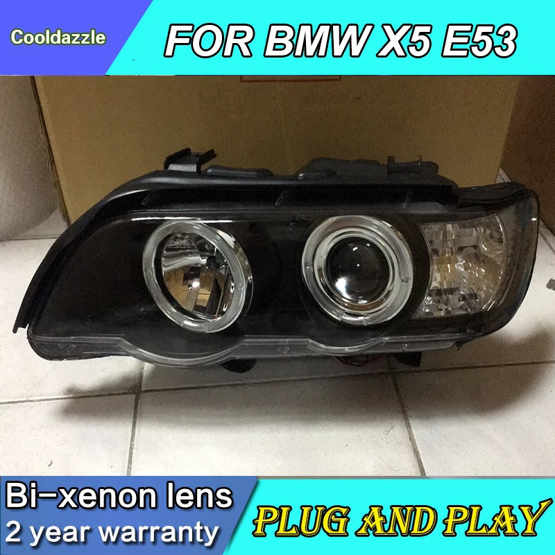 Для BMW X5 E53 светодиодные фары ангельские глазки 1999 2000 2001 2002 2003 года с комплектом HID