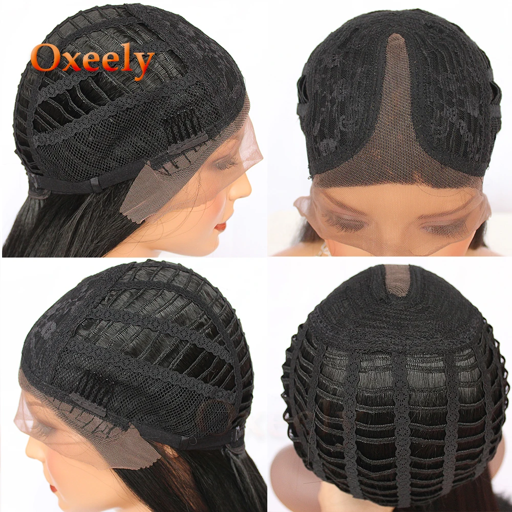 Oxeely парики на сетке спереди короткие синтетические боб для черных женщин