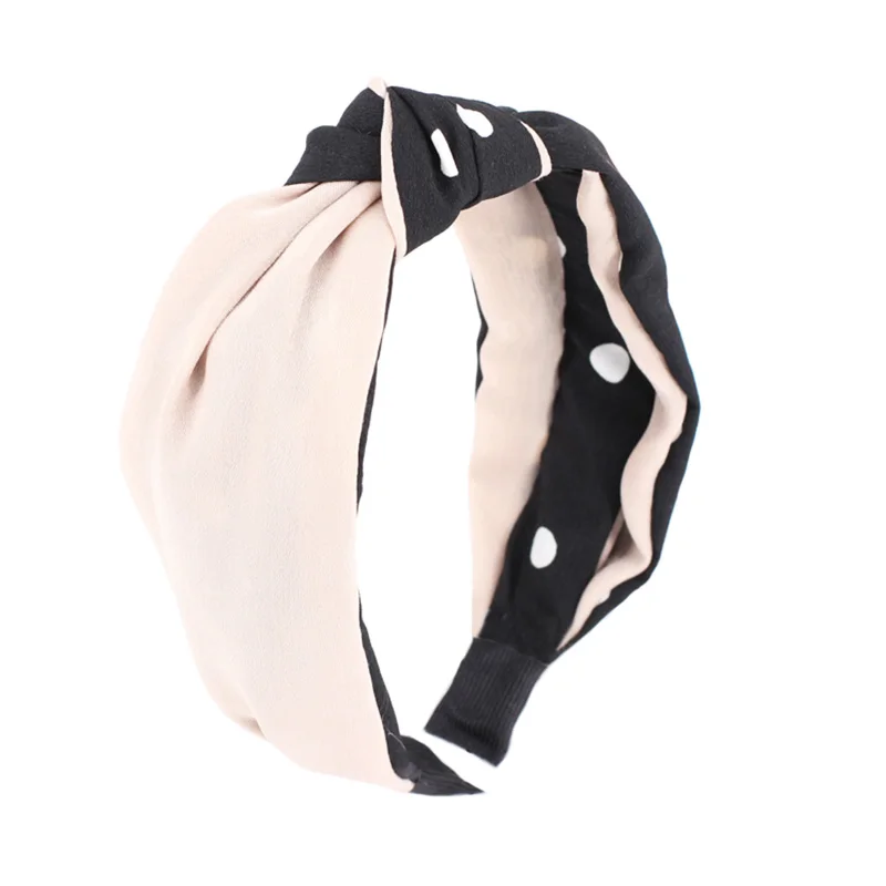 Повязка на голову женская с узлом в центре модный тканевый ободок стиле пэчворк