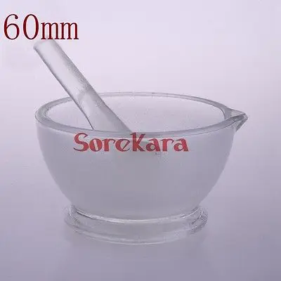 60 мм Footed стеклянный раствор и пестик смешивающая чаша набор лабораторный