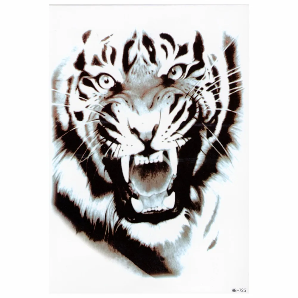 Tiger временная татуировка-Реалистичная переводная Водонепроницаемая мужская женская детская Причудливая