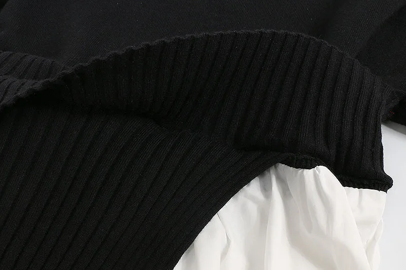 Женский Асимметричный свитер в стиле пэчворк модельный пуловер с имитацией двух