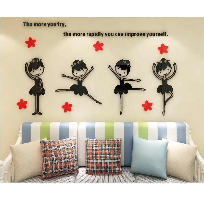 Милые 3D наклейки на стену для девочек роспись своими руками детей украшение