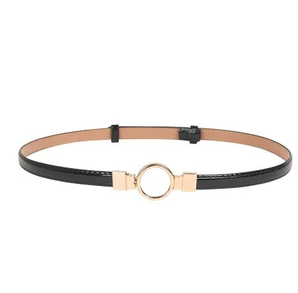 style 4 black color Новые модные тонкие ремни для женщин цветок застежка Женская лакированная кожа женский ремень платье Отрегулируйте cintos femininos черный свадебный - Color: style 4 black color