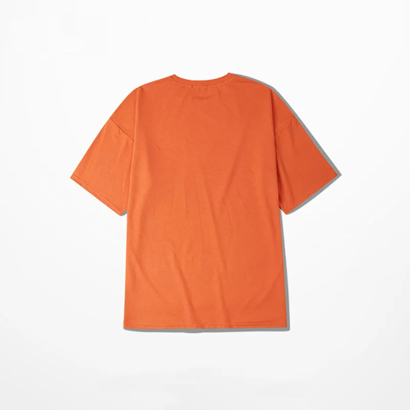 Джастин Бибер Футболка Лето Orange Half Рукав 100% Хлопок Бедра-хоп Майка Твердые Tyga Homme