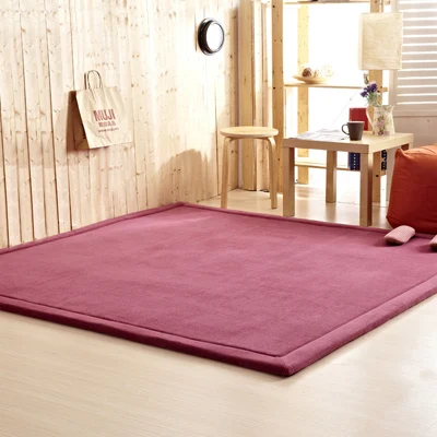 Pale Mauve Утолщенный коралловый флис японский татами коврик Детский ползающий ковер Прямоугольный Коврик для гостиной нескользящий чайный стол коврики для йоги Tapete - Цвет: Pale Mauve