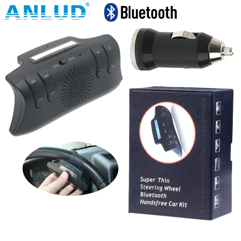 Руль Bluetooth гарнитура для авто тонкий громкой связи TF карты ЖК-дисплей Дисплей имя