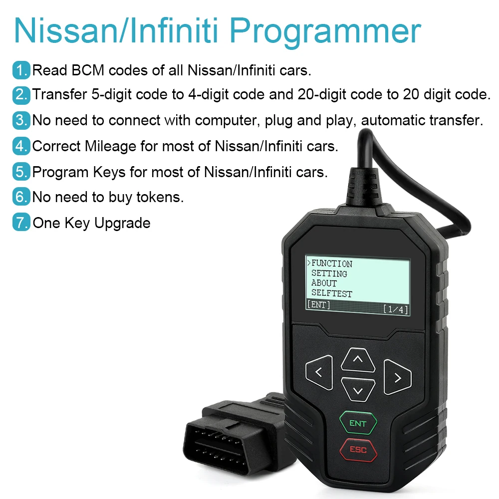 OBDPROG MT003 светодиодный фонарик-брелок на ключи для Nissan/Infiniti с 4-разрядный и 20-разрядный для чтения pin-кода иммобилайзер одометр через OBD 2