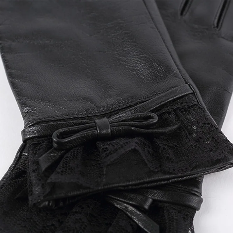 Новые женские зимние перчатки из натуральной кожи с бархатной подкладкой милые