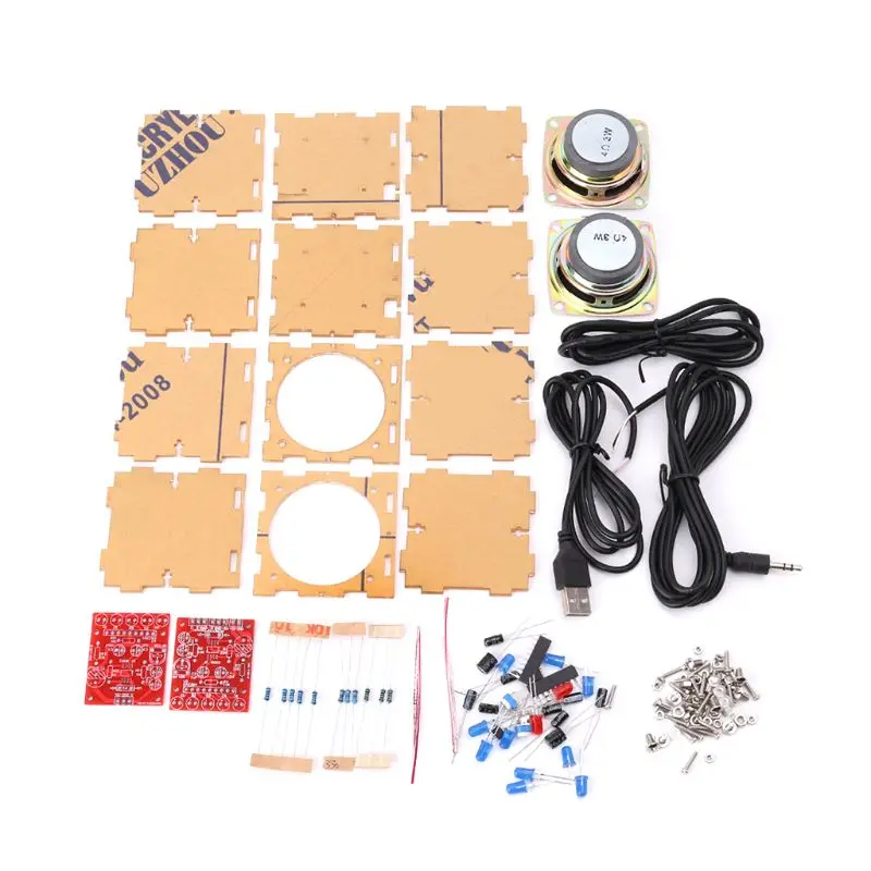 Мини 3W динамик коробка DIY Kit с прозрачной оболочкой компьютера аудио электронные компоненты