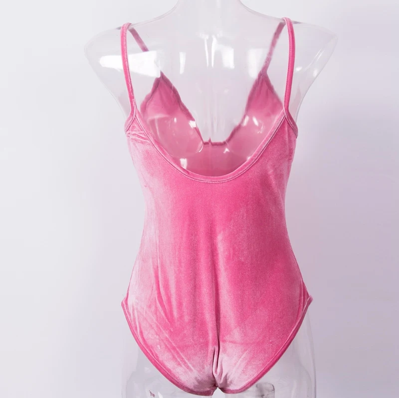 Женский слитный бархатный боди сексуальные женские комбинезоны топы на