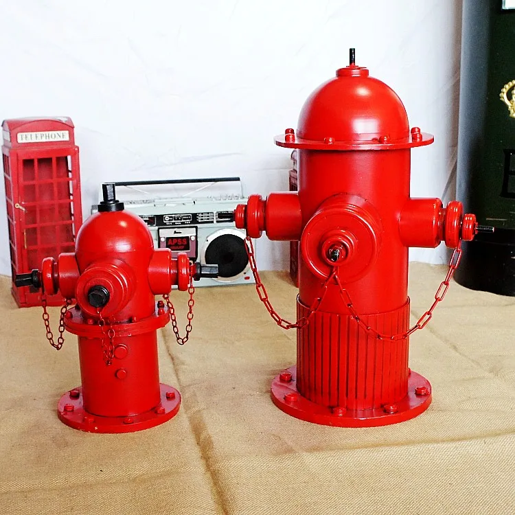 Креативный огненный гидрант украшения Ретро Оловянная модель реквизит для