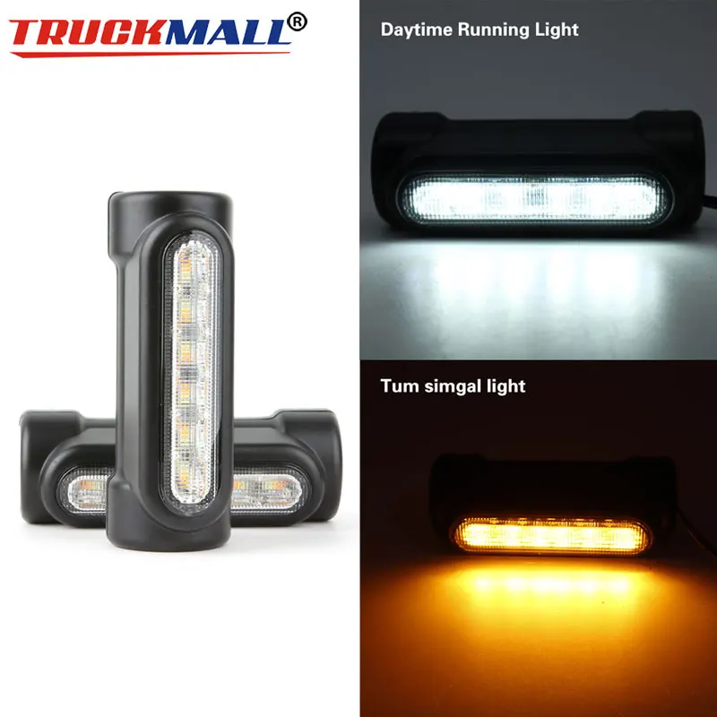 Chrome&ampBlack For Crash Bars for Motorcycle Touring Bikes Highway Bar Switchback Driving Light White turn Amber |