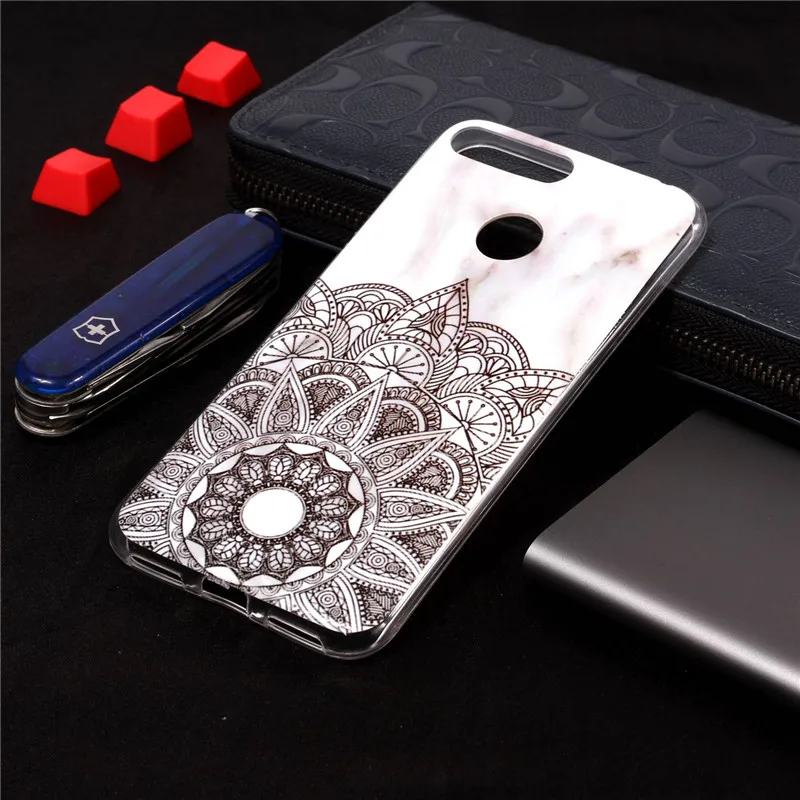 Huawei Honor 7A Pro, мраморный чехол для Coque Huawei Y6 Prime, чехол, чехол, цветной гранит, мягкий силиконовый чехол для телефона, Fundas