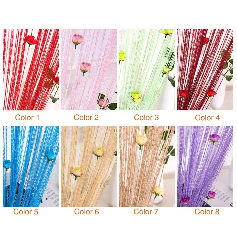2020 Hot Sale Curtain 2019 Top Fashion Cortinas Tulip String For Door Yarn Thread Filament Treatments 9colors 1m*2m/3m*2.9m | Дом и сад