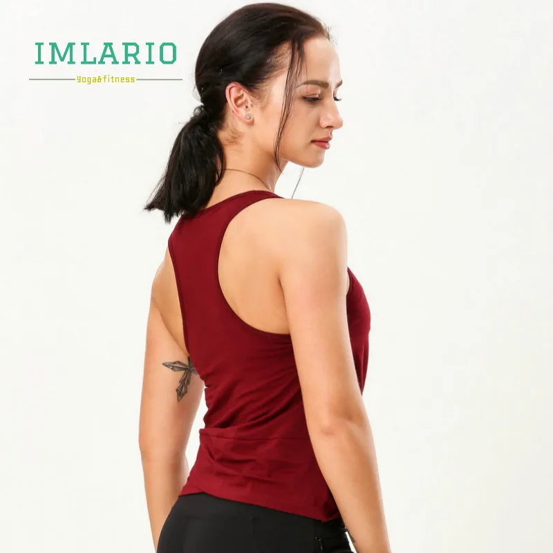 Imlario Front Twist Workout Tank Top Women Racerback Yoga Shirt Lightweight Softness Fitness Sleeveless Crescent Tee with Padded | Спорт и