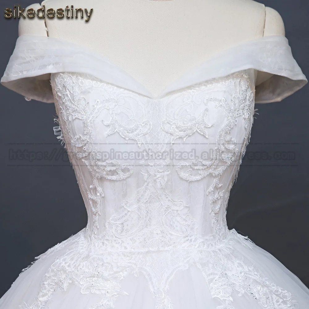 Свадебное платье vestido de noiva длина до пола бальное с открытыми плечами белое/цвета