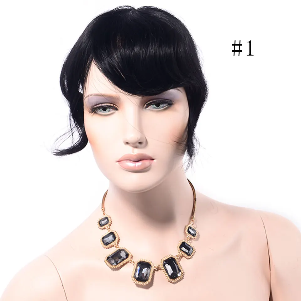 LADYSTAR заколка для челки Человеческие волосы Remy аккуратная челка 6 дюймов до 8 дюймов модная цельная бахрома 27 г для белых/черных женщин