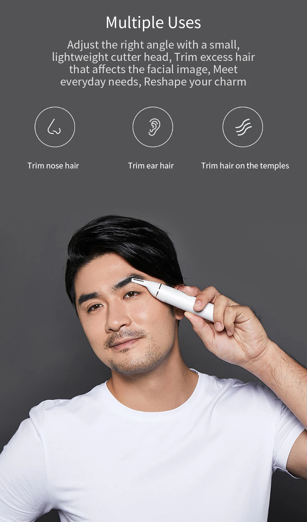 Новинка, XIAOMI Mijia SOOCAS, триммер для волос в носу, бровей, IPX5, портативная машинка для стрижки бровей, ушные волосы, Минималка, очиститель, отделка