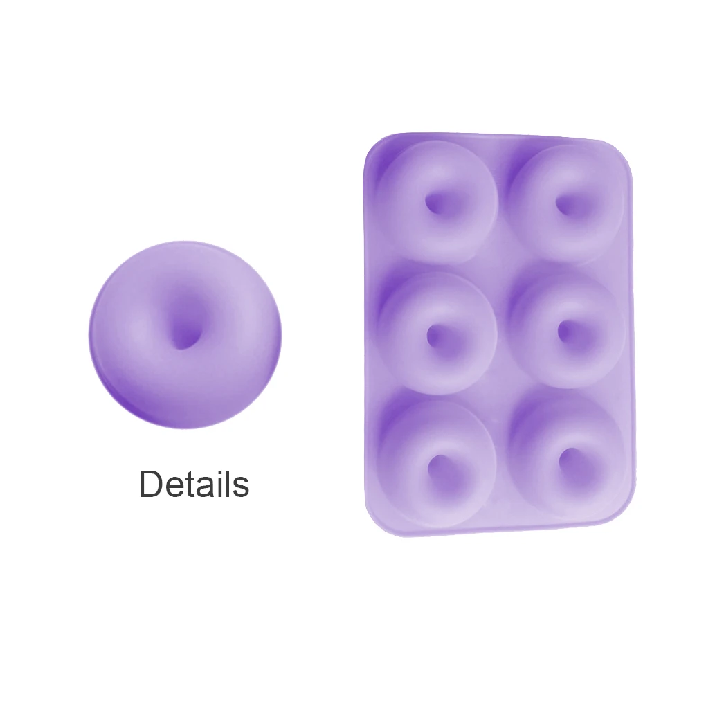 Elenxs Doughnut Mold 6-Grids Donut Baking Pan Mould Non-Sticky Cake Cookie Silicon Kitchen Tools Hot |