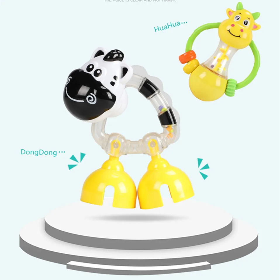 toys for baby 0-12 month plastic Animal model toy toddler boy teether rattle crib mobile frog toys for children sensory toys