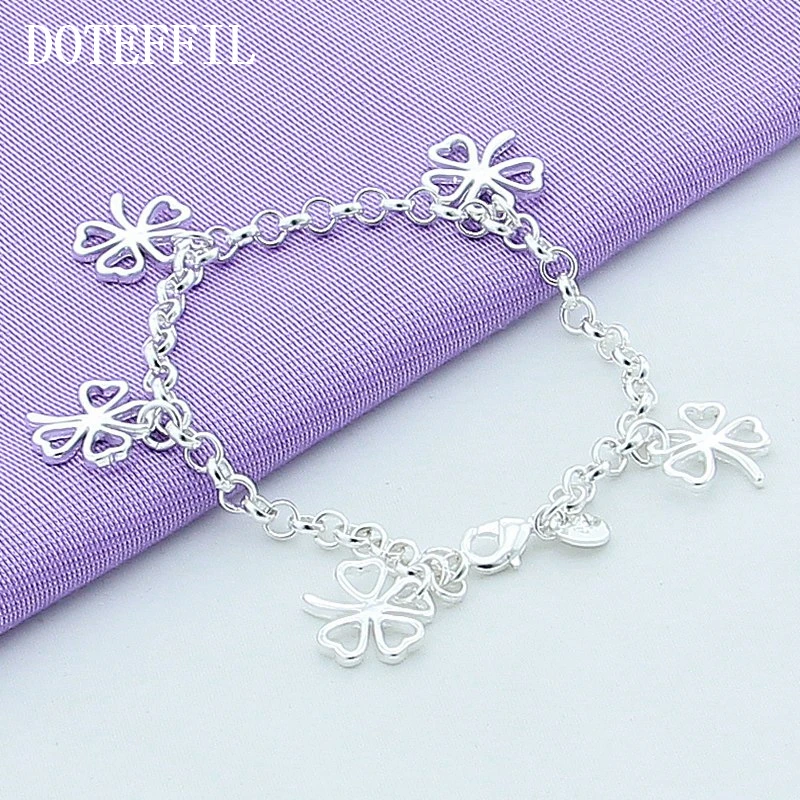 Женский браслет DOTEFFIL из серебра 925 пробы с пятью цветами|925 silver bracelet|silver braceletsilver
