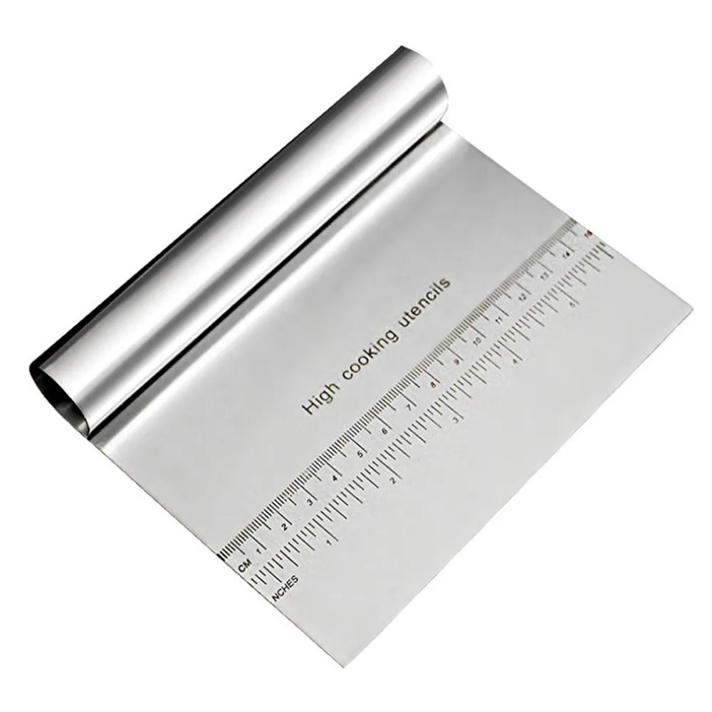 

1pc Stainless Steel Pizza Dough Scraper Cutter Baking Pastry Spatulas Fondant Cake Decoration Tools Kitchen Accessories