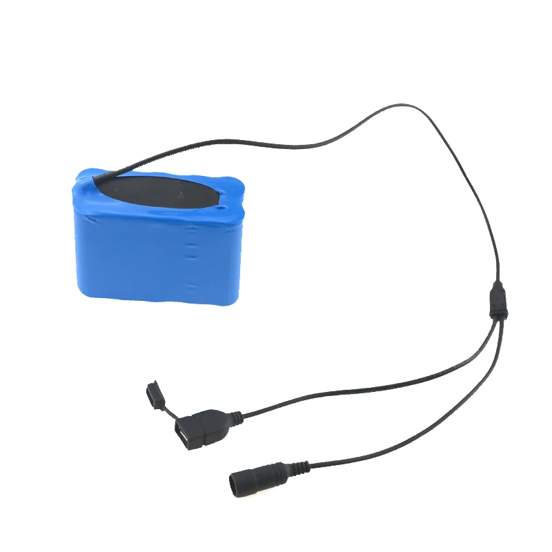 USB + DC 5 8 4 V 18650 Аккумулятор для велосипеда 20000mah 10x18650 светодиодных велосипедных фар