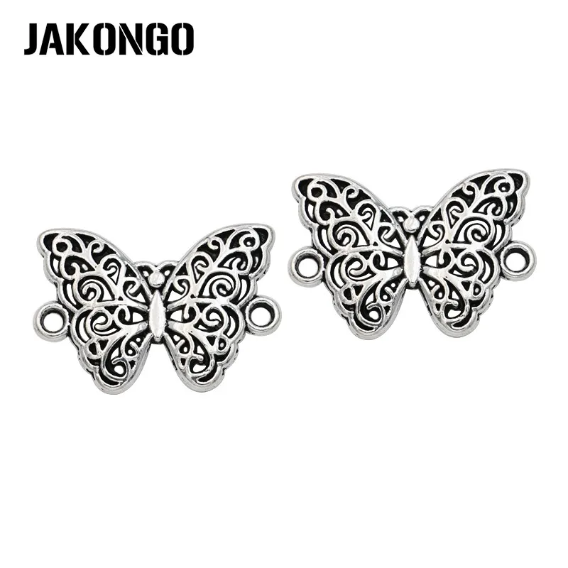 JAKONGO 15 шт. античное посеребрение соединители бабочки Очаровательная подвеска
