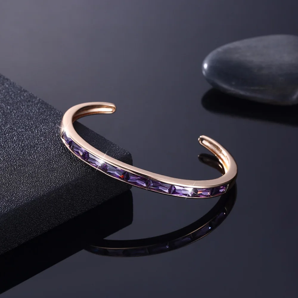 

Top Sales Women Bangle Cuff Jewelry High Quality AAA Cubic Zirconia Charm Bracelet KZCZ067