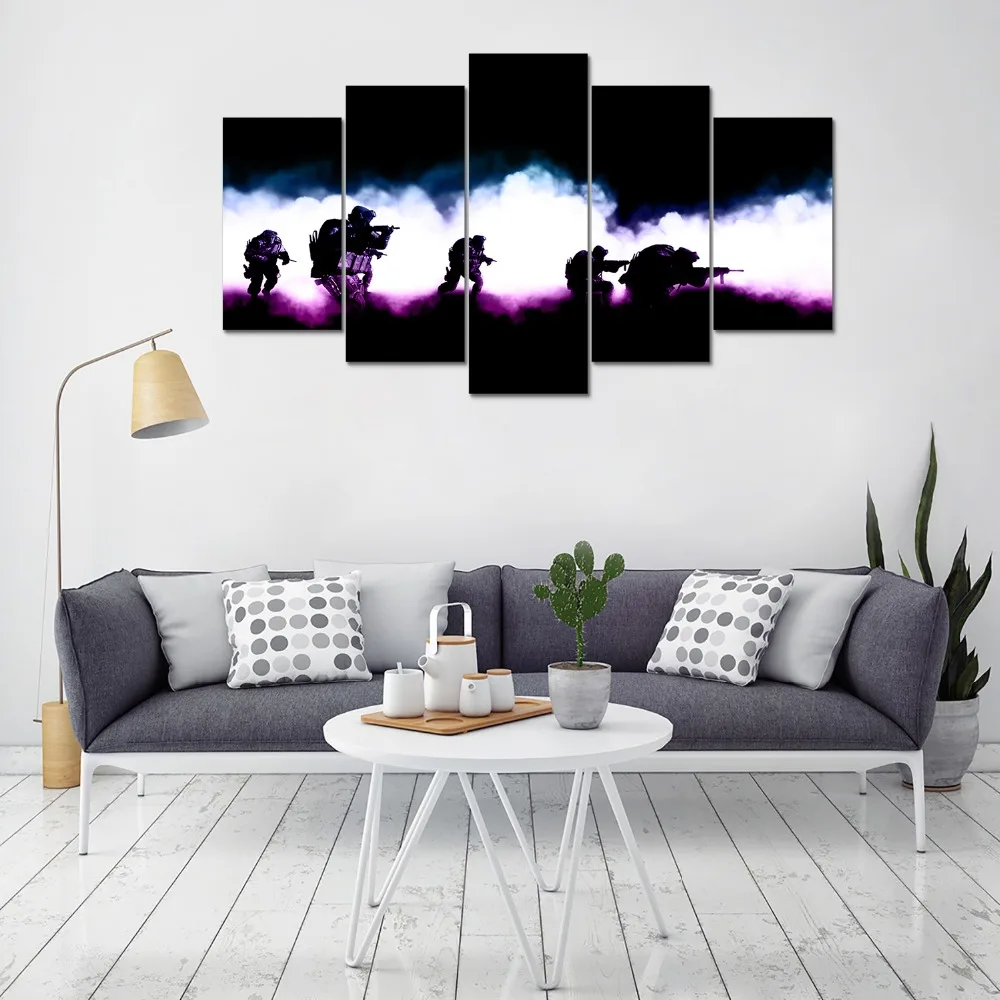 Модульная Холст плакат Wall Art 5 панелей Gallant армии картина с изображением солдат