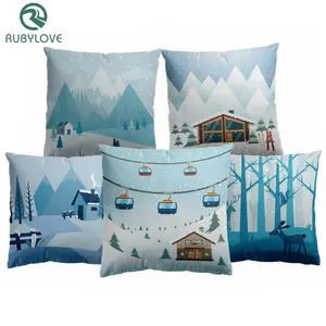 Nordic Стиль с геометрическим узором Чехлы для подушек подушка с изображением горы Чехлы Подушка из полиэстера и хлопка для спальни диван отделка стен