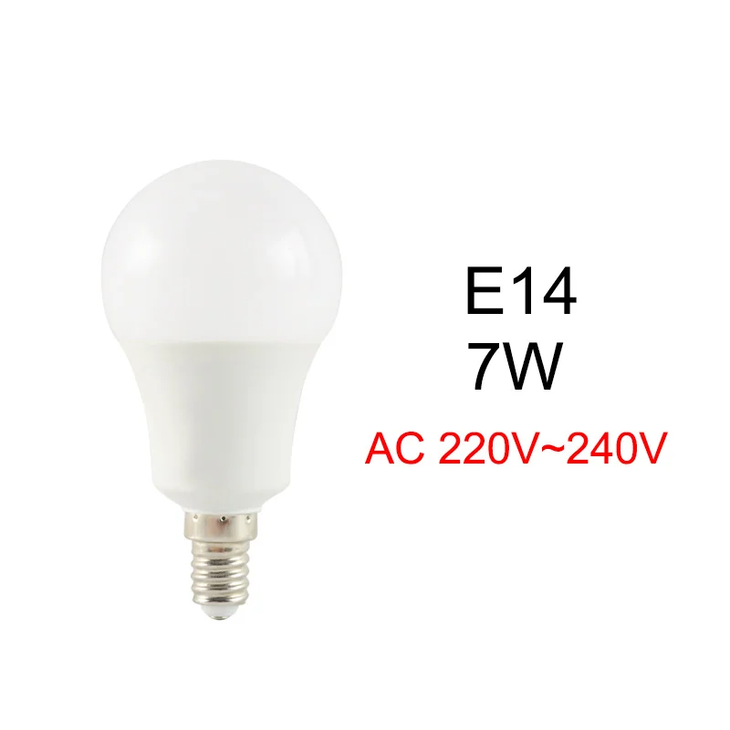 E14 7W Светодиодная лампа GreenEye 2835SMD E14 3 Вт 5 Вт 7 Вт 9 Вт 220 в 240 В, круглая лампа с винтом, бытовой светодиодный прожектор высокой яркости - Испускаемый цвет: E14 7W