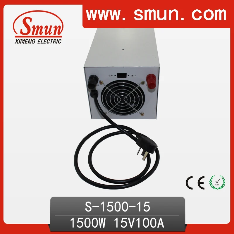 1500 Вт 15 В постоянного тока а одинарный выходной импульсный источник питания