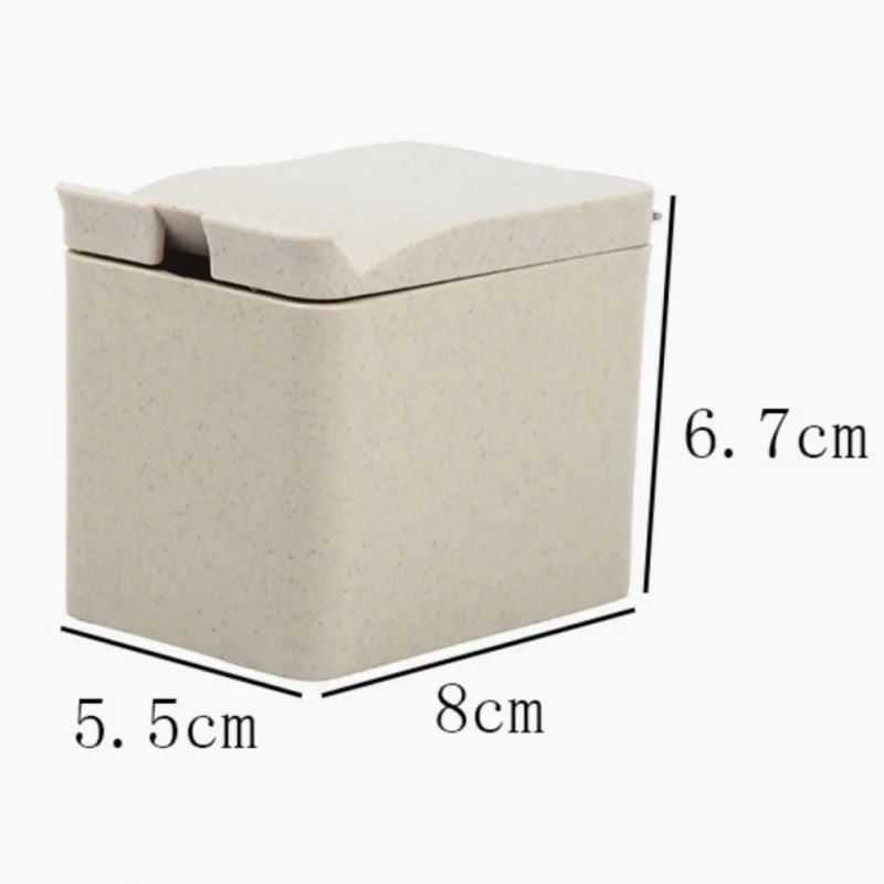 

4 Pcs Wheat Straw Portable Spices Storage Tools Seasoning Jar Set Four Lattice Condiment Box Seasoning Boxes Kitchen Gadgets